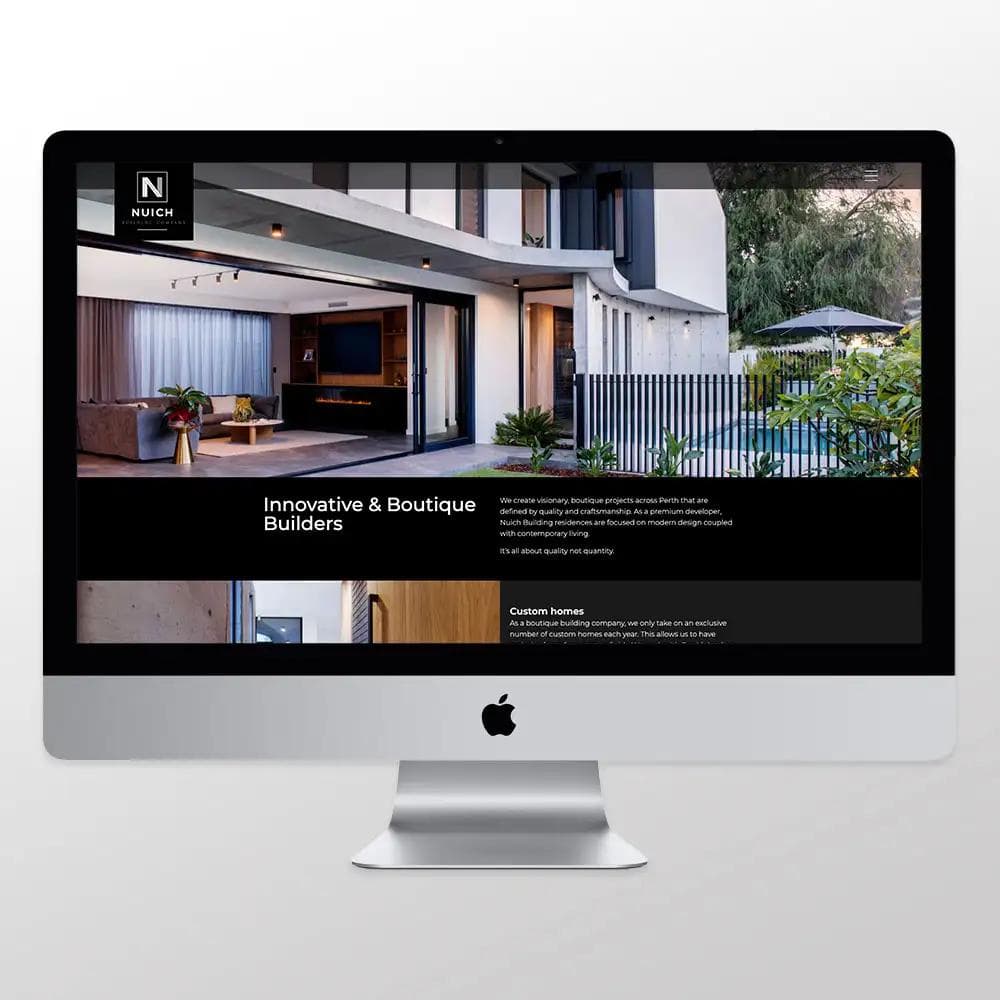 Nuich building website on iMac