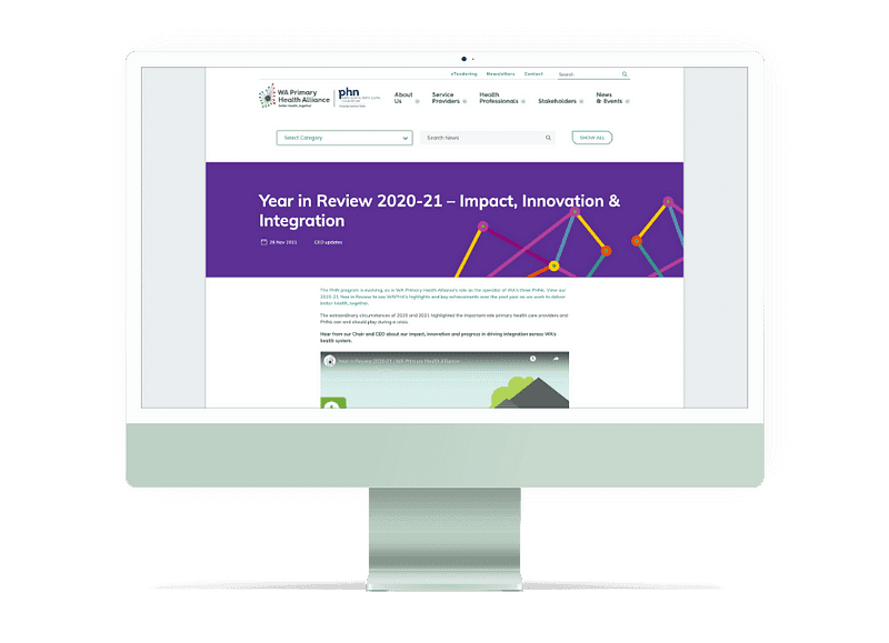 iMac with screenshot of WAPHA website