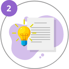 Page with lightbulb next to it symbolising an idea - icon