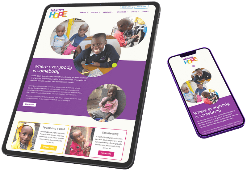 iPad and iPhone with website showing